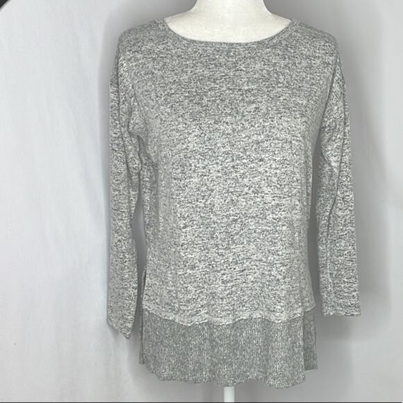 NWT bobeau grey layered sweater -  very oversized - Picture 2 of 10